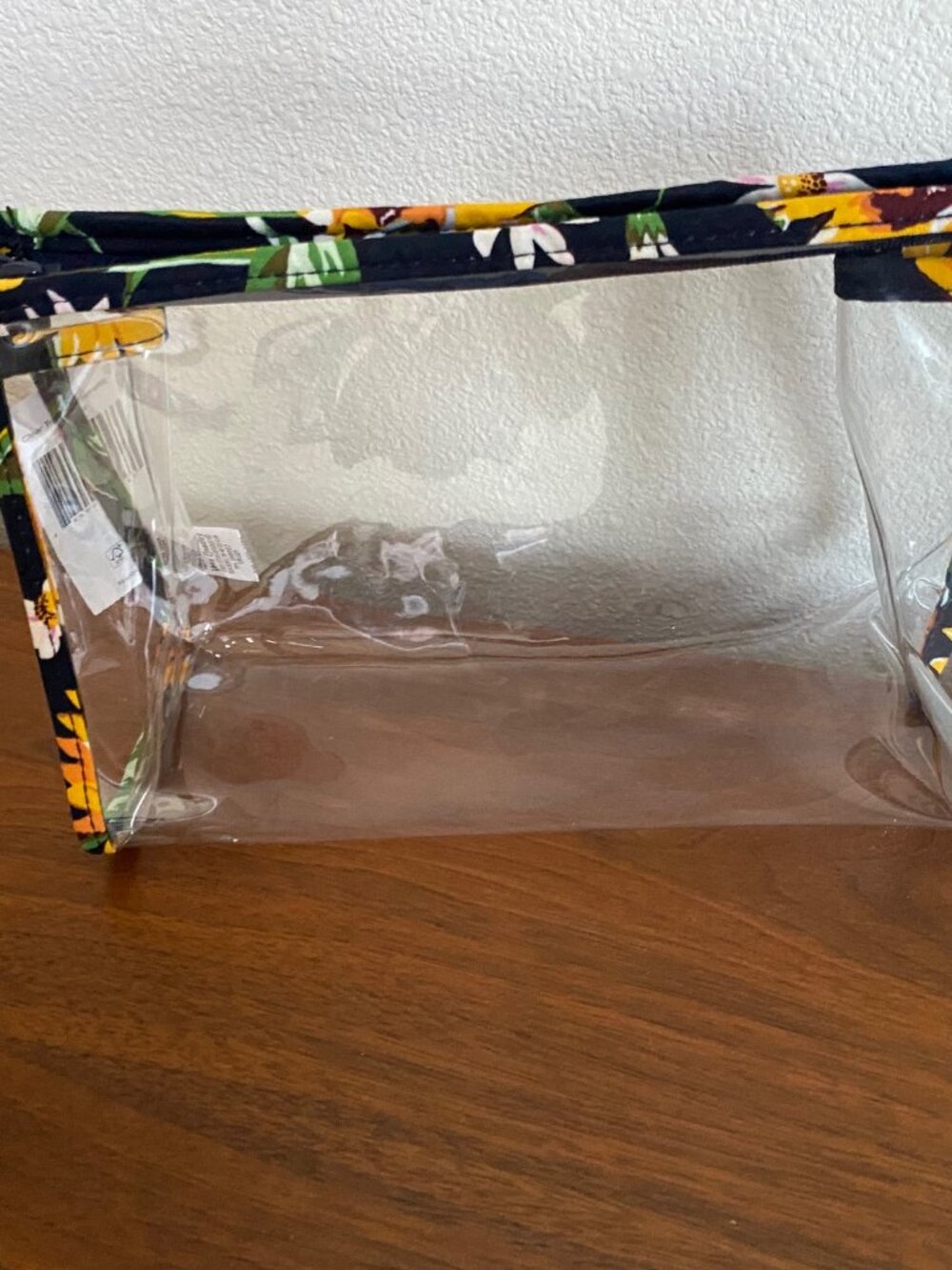 Auth Vera Bradley Clear Trapeze Cosmetic Bag Sunflowers 29789-13063 Top Zip NWT